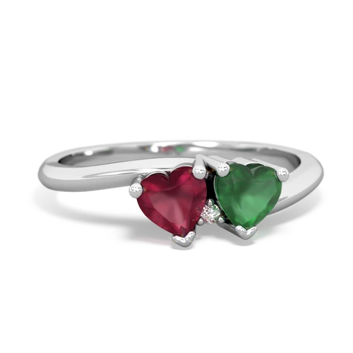 ruby-emerald sweethearts promise ring