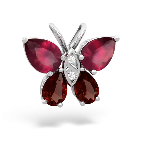ruby-garnet butterfly pendant