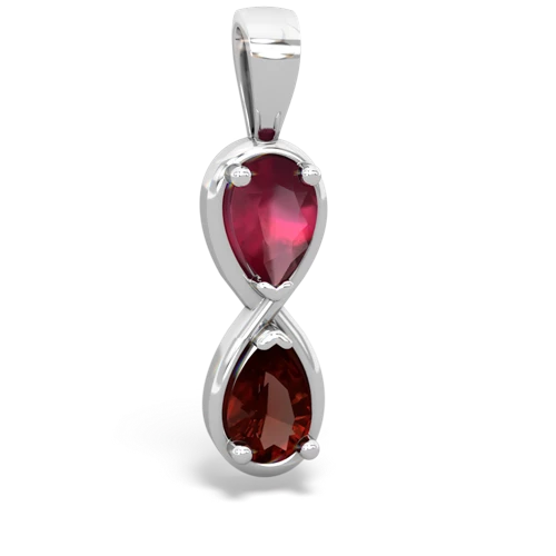 ruby-garnet infinity pendant
