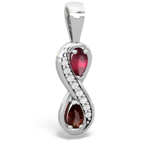 ruby-garnet keepsake infinity pendant