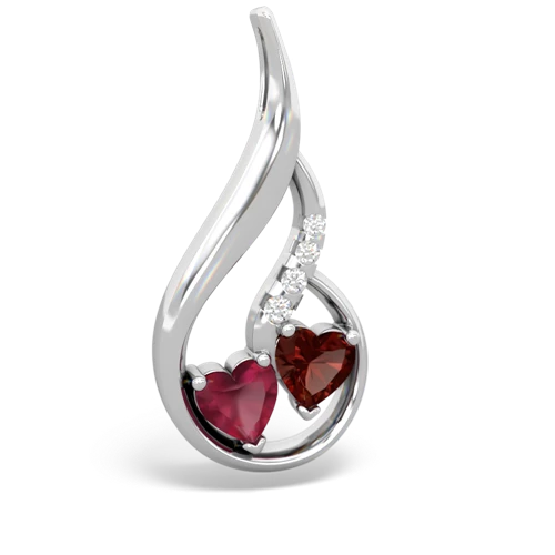 ruby-garnet keepsake swirl pendant