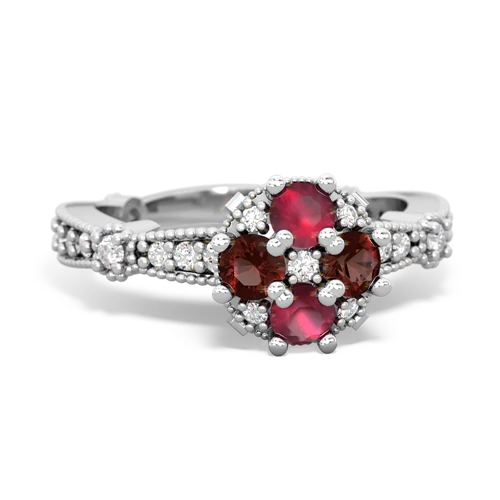 ruby-garnet art deco engagement ring