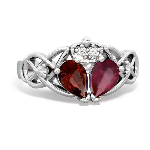 ruby-garnet claddagh ring