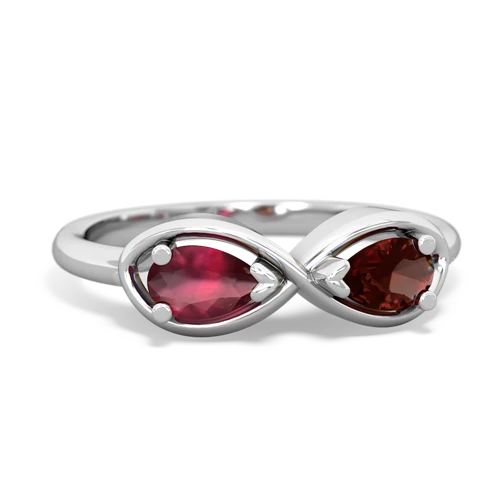 ruby-garnet infinity ring