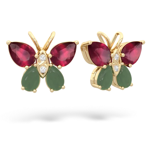ruby-jade butterfly earrings