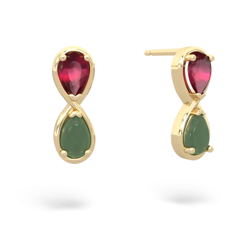 ruby-jade infinity earrings