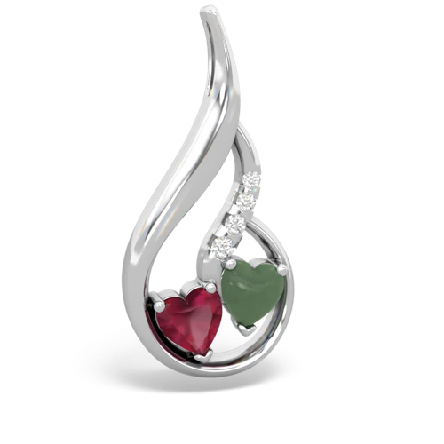 ruby-jade keepsake swirl pendant