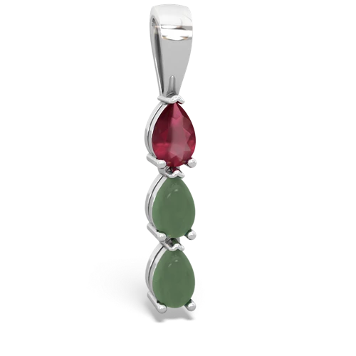 ruby-jade three stone pendant