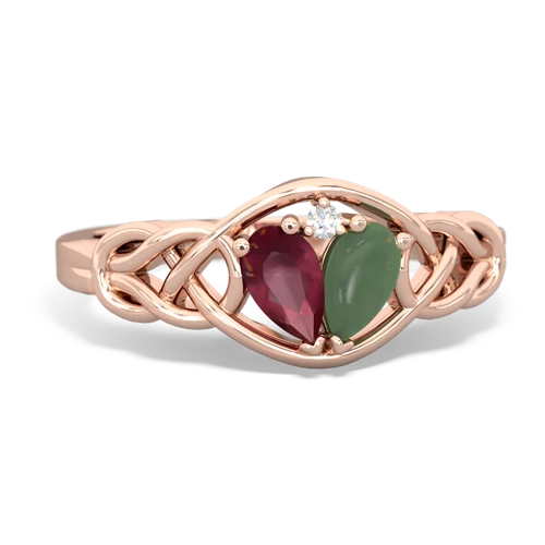 ruby-jade celtic knot ring