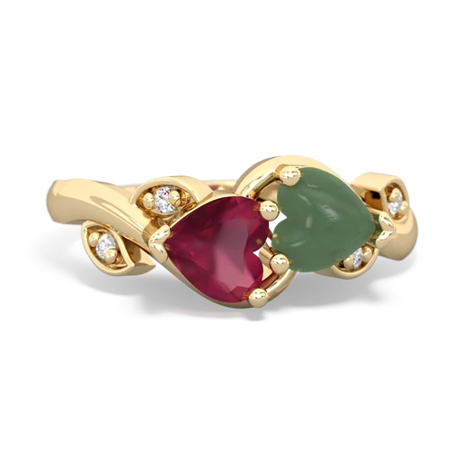 ruby-jade floral keepsake ring