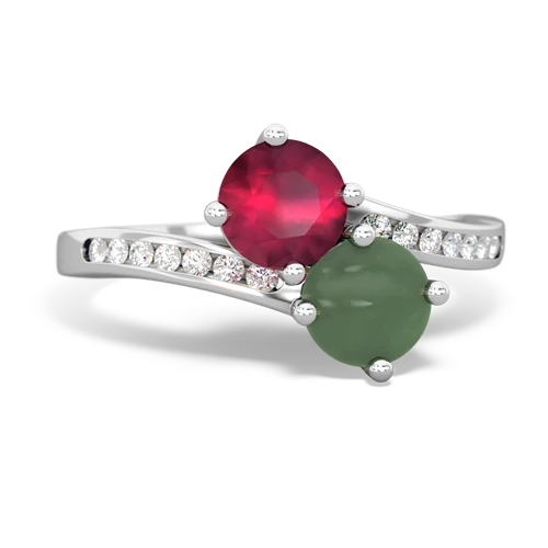ruby-jade two stone channel ring