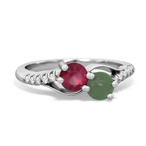 ruby-jade two stone infinity ring