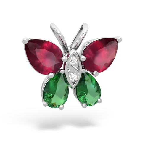 ruby-lab emerald butterfly pendant