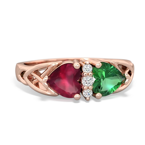 ruby-lab emerald celtic ring