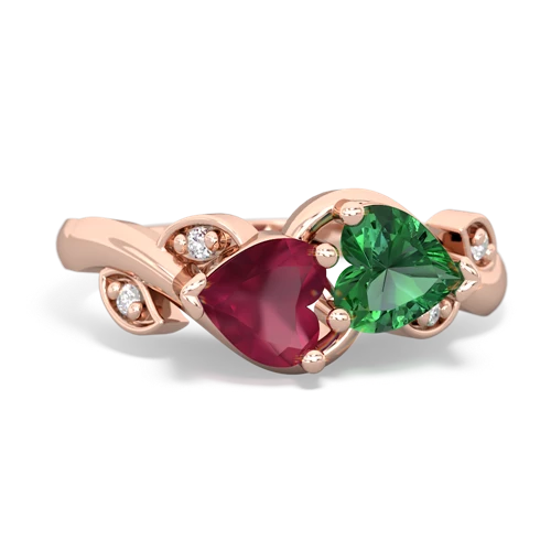 ruby-lab emerald floral keepsake ring