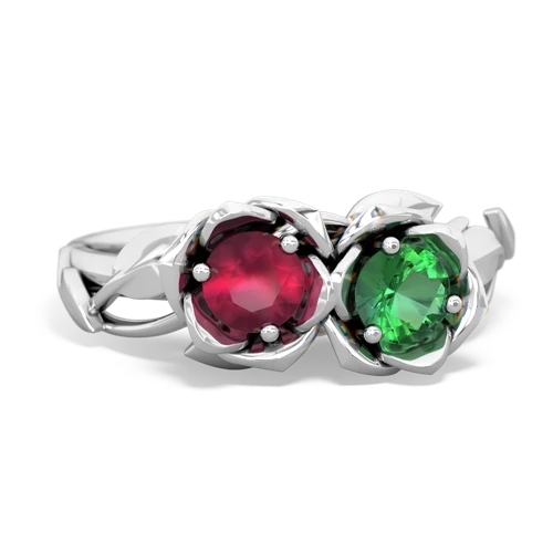 ruby-lab emerald roses ring