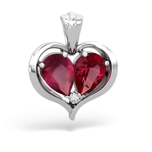 ruby-lab ruby half heart whole pendant