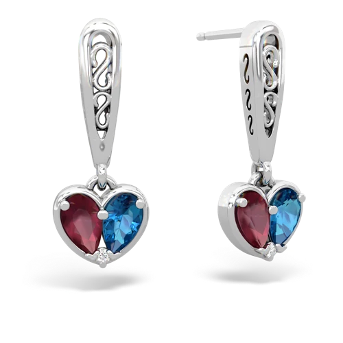 ruby-london topaz filligree earrings
