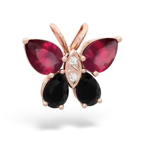 ruby-onyx butterfly pendant
