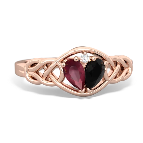 ruby-onyx celtic knot ring