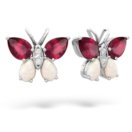 ruby-opal butterfly earrings