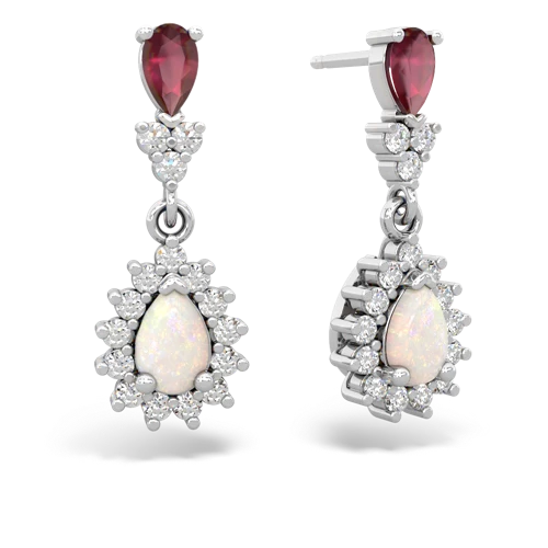 ruby-opal dangle earrings