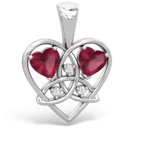 ruby celtic heart pendant
