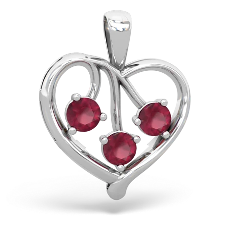 ruby love heart pendant