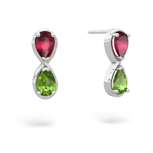 ruby-peridot infinity earrings