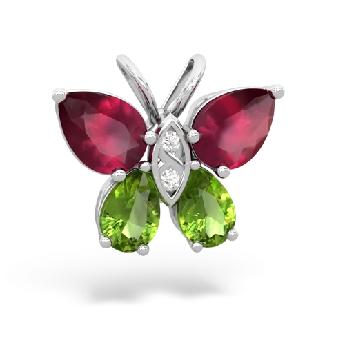 ruby-peridot butterfly pendant