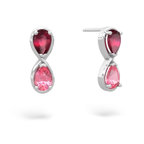 ruby-pink sapphire infinity earrings