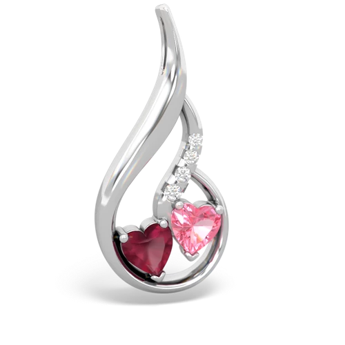 ruby-pink sapphire keepsake swirl pendant