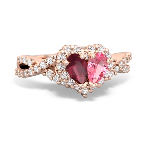 ruby-pink sapphire engagement ring