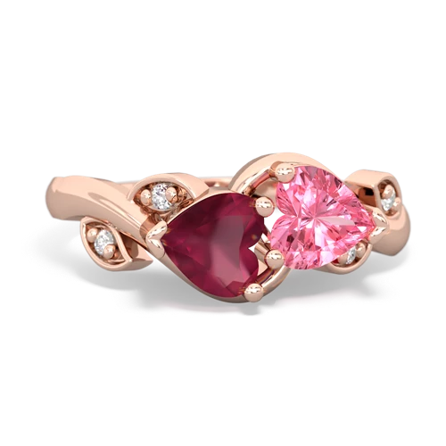 ruby-pink sapphire floral keepsake ring