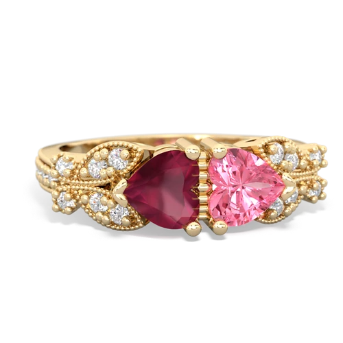 ruby-pink sapphire keepsake butterfly ring