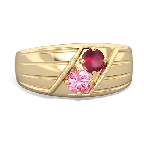 ruby-pink sapphire mens ring