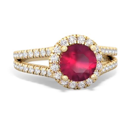 ruby halo pave ring