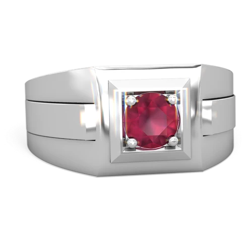 ruby mens round ring