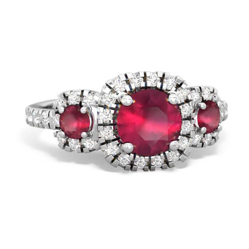 ruby-ruby three stone regal ring
