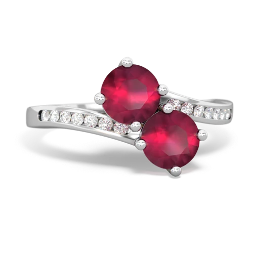 ruby-ruby two stone channel ring