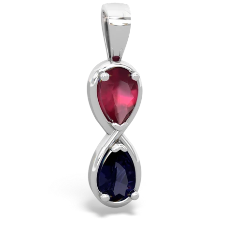 ruby-sapphire infinity pendant