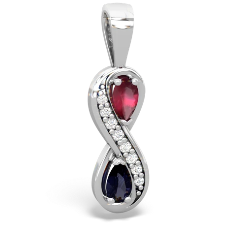 ruby-sapphire keepsake infinity pendant