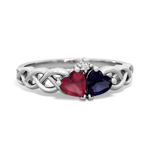 ruby-sapphire celtic braid ring