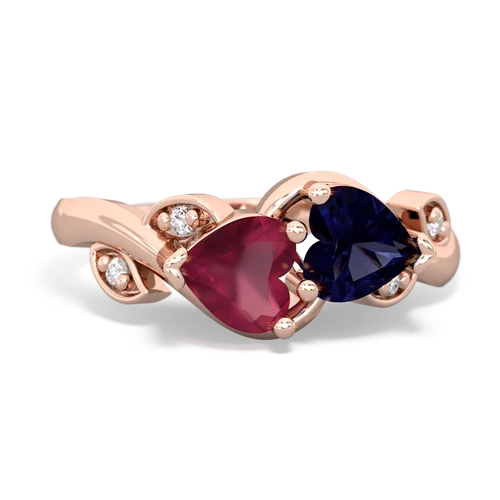 ruby-sapphire floral keepsake ring