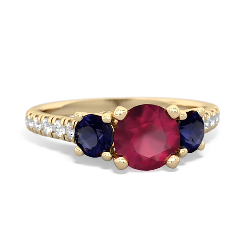 ruby-sapphire trellis pave ring