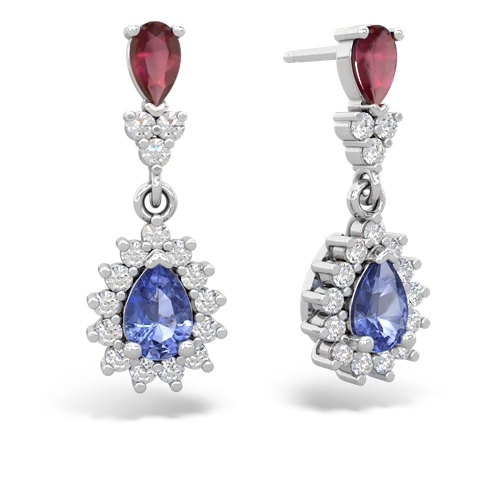 ruby-tanzanite dangle earrings