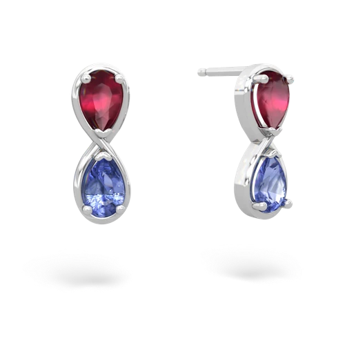 ruby-tanzanite infinity earrings