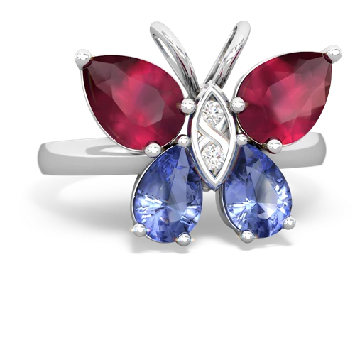 ruby-tanzanite butterfly ring
