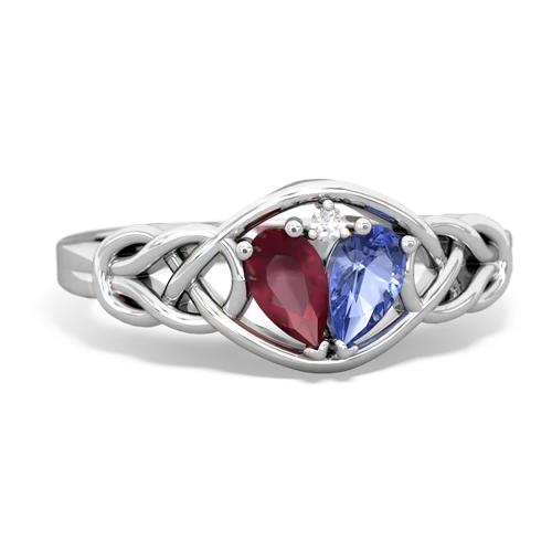 ruby-tanzanite celtic knot ring