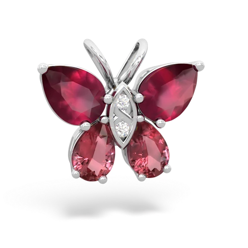ruby-tourmaline butterfly pendant
